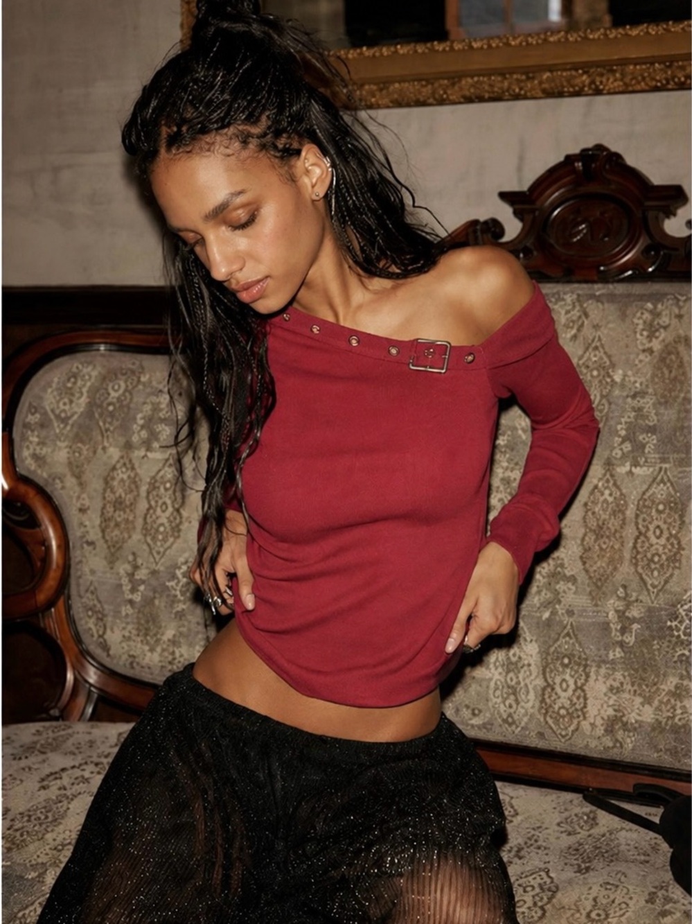 💜Firm Price💜we the free after the dark off the shoulder top